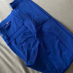 Blue Lululemon Leggings with back pocket
